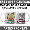 Sublimação Canecas Heróis Vingadores Marvel Dc Simpsons