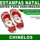 Artes Prontas Chinelos Papai Noel Natal Mockups Gabaritos