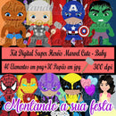 Kit Digital Super Heróis Marvel Cute - Baby