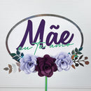 Arquivo de Corte Topo de Bolo Dia das Mães Mãe Eu Te Amo Flores - Studio e PDF