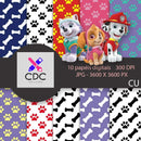 Pack Kit Digital Papel Digital Patrulha Canina