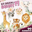 Kit Digital África Safari Aquarela 19