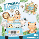 Super Combo Digital - 5 Kits Safari Aquarela Png