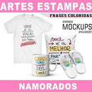 Artes Kit Digital Pandoca Frases Coloridas Namorados Mockups