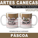 Pacote Artes Estampas Canecas Páscoa Frases Coloridas Png
