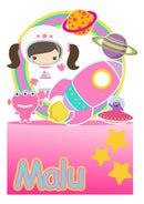 978 - Arquivo Digital Topo De Bolo Astronauta Menina
