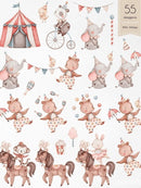 Kit Digital Circo Aquarelado