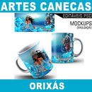 Estampas Canecas Orixás Editáveis Mockups Sublimação