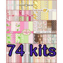 63 Kits Papel Digital Shabby Chic Floral Romântico 952 Imag.