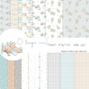 Kit Digital - Urso Aviador Aquarelado - O Tempo Voa