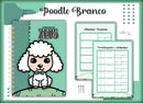 Caderneta Vacina Pet Poodle Branco Macho - Arquivo Digital
