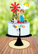 Topo De Bolo Menino E Fazendinha - Arquivo Digital