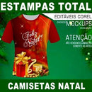 Pacote 15 Artes Sublimação Total Natal Camisetas Mockups