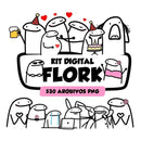 Kit Digital Flork Sem Fundo Lettering Arquivos Png