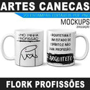 Artes Canecas Flork Profissões Editáveis Corel Mockups
