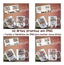 Mega Pacote De Artes Para Canecas Pascoa Flork +150 Arquivos