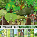Kit Digital Árvores Floresta Vegetação 89 Arquivos + Fontes