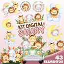 Kit Digital África Safari Aquarela 34