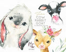 Kit Digital Clipart Cow Rabbit