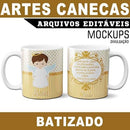 Canecas Batizado Mockups Sublimação Estampas Artes Editáveis