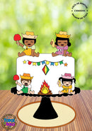 Arquivo De Corte Topo De Bolo Festa Junina Bebês Milho