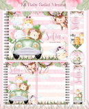 Arquivo Digital Combo Cadernetas E Livro Do Bebe Safari