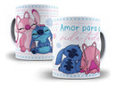 12 Arte Caneca Stitch E Angel Editável Pdf + Png