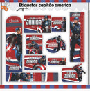 Etiqueta Escolar Capitão América - Arquivo Digital