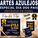 Estampas Azulejos Canecas Dia Dos Pais Sublimação Editáveis