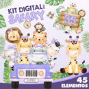 Super Combo Digital - 5 Kits Safari Aquarela Png