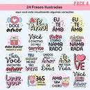Pacote Estampas Artes Namorados Frases Bonequinhos Pck4 Png
