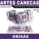 Estampas Canecas Editáveis Orixás Sublimação Mockups Kit3