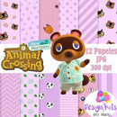 Papel Digital Animal Crossing Rosa