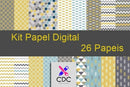 Kit Digital Papel Scrapbook Elefantinhos + Brinde