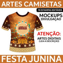 Festa Junina Camisetas Sublimação Total Artes Editáveis