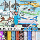 Kit Digital Aviões 78 Arquivos + Fontes