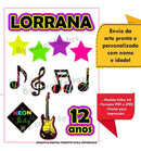 Arquivo De Corte Topo De Bolo Personalizado Neon Musical