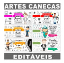 Estampas Profissões Canecas Editáveis