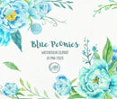 Kit Digital Floral Azul Tiffany