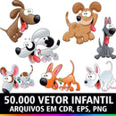 Kit 50 Mil Vetores Desenho Infantil Estampas Sublimação
