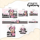 Arquivo Etiqueta Escolar Minnie 7 Studio, Pdf, Png E Dxf