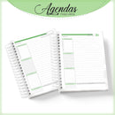 Agenda Masculina Iniciais Verde - Arquivo Digital