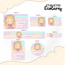 Etiqueta Escolar Menininha Loira - Arquivo Digital