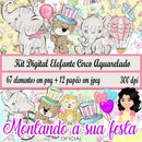 Kit Digital Elefante Circo Aquarelado