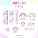 Etiqueta Escolar Arco Íris Candy- Arquivo Digital
